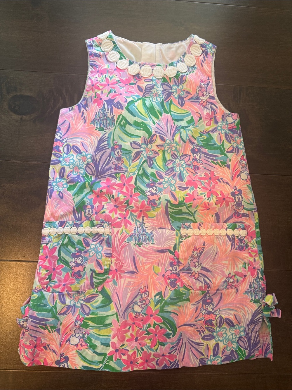Lilly Pulitzer Disney Girls Floral Shift Dress in Pink, Green & Purple
